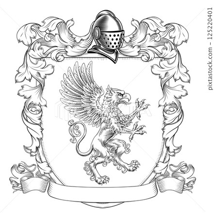 Griffin Gryphon Coat of Arms Crest Heraldic Shield Griffin Gryphon Coat of Arms Crest Heraldic Shield 125220401