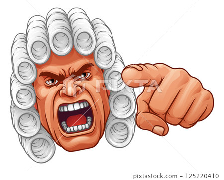 Angry Judge Pointing Cartoon Character Angry Judge Pointing Cartoon Character 125220410