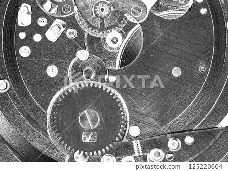 clockwork old mechanical watch, high resolution and detail 125220604