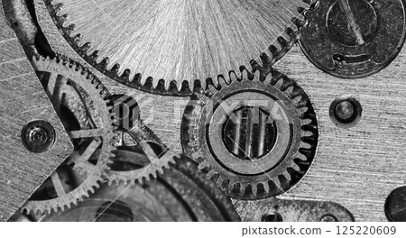 clockwork old mechanical watch, high resolution and detail 125220609