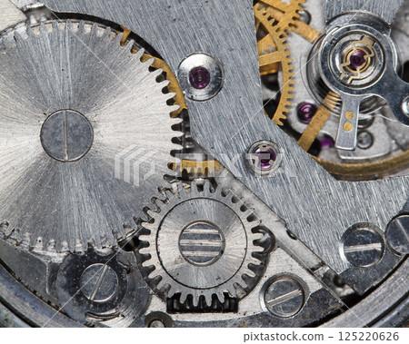 clockwork old mechanical watch, high resolution and detail 125220626