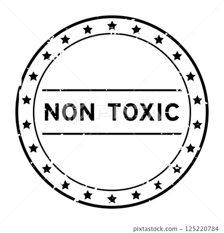Grunge black non toxic word round rubber seal stamp on white background 125220784