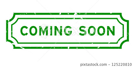 Grunge green coming soon word rubber seal stamp on white background 125220810