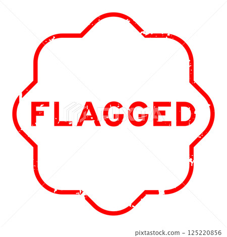 Grunge red flagged word rubber seal stamp on white background 125220856