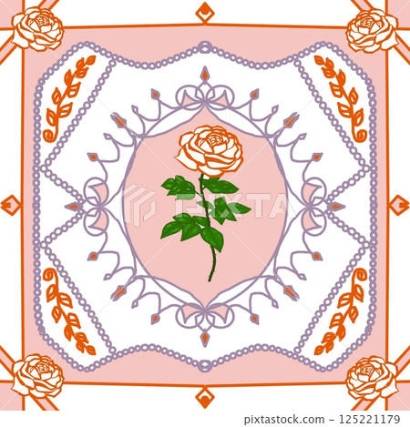 Beautiful blooming orange roses on the purple and white background. Beautiful blooming orange roses on the purple and white background. 125221179