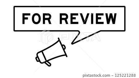 Megaphone icon with speech bubble in word for review on white background 125221288