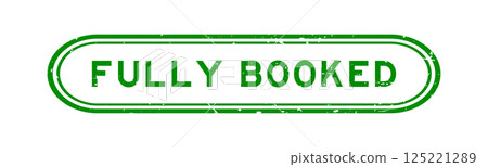 Grunge green fully booked word rubber seal stamp on white background Grunge green fully booked word rubber seal stamp on white background 125221289