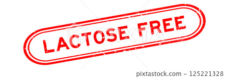 Grunge red lactose free word rubber seal stamp on white background 125221328