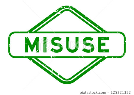Grunge green misuse word rubber seal stamp on white background Grunge green misuse word rubber seal stamp on white background 125221332