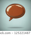 Glossy Red Speech Bubble on Textured Background 125221487