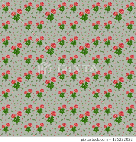 Beautiful seamless pattern of blooming red roses on the blue background. Beautiful seamless pattern of blooming red roses on the blue background. 125222022