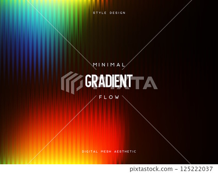 3d glassmorphism glass with iridescent colors on the black. 125222037