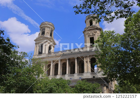 Facade of the Saint-Sulpice church, the second largest in Paris 125222157