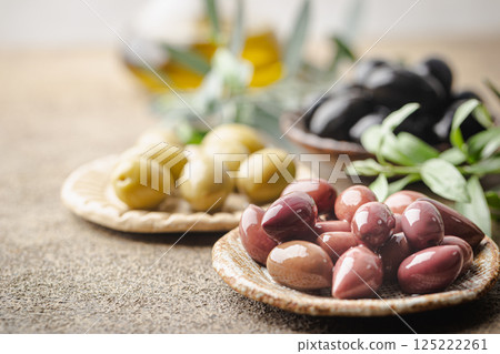 Black and green olives 125222261