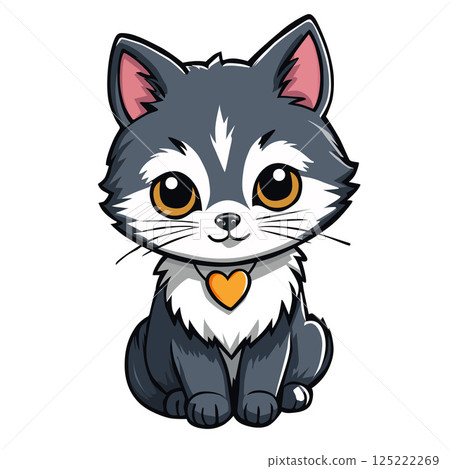 cute adorable cat with love shape necklaces 125222269