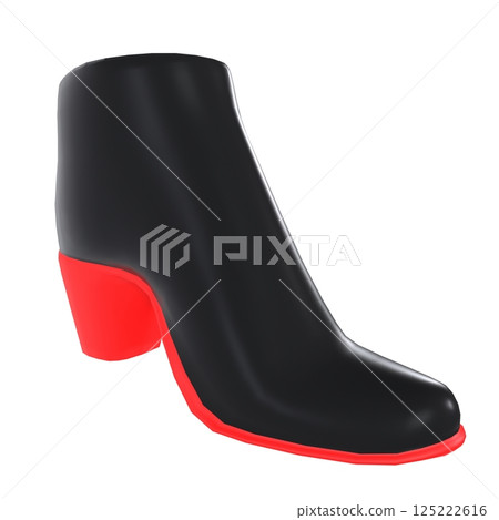 Black and red high heel boot isolated on white background Black and red high heel boot isolated on white background 125222616