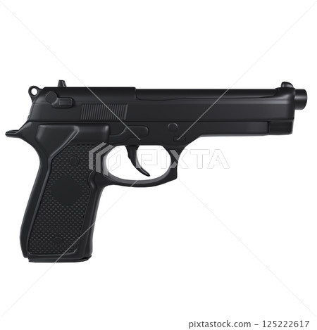 Handgun isolated on white background, 3d rendering 125222617