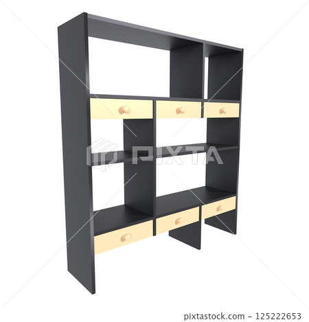 Modern shelving unit isolated on white background 125222653