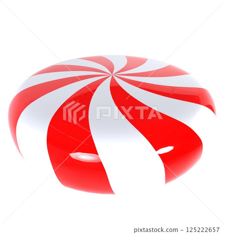 Red and white striped candy isolated on white background Red and white striped candy isolated on white background 125222657