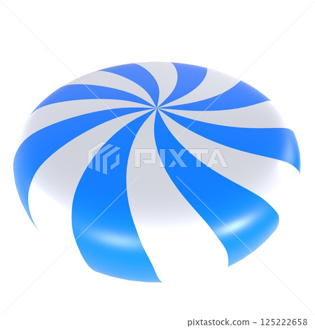 Blue and white spiral candy isolated on white background Blue and white spiral candy isolated on white background 125222658