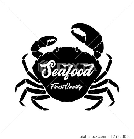 Vintage crab meat label. Crab meat. Seafood emblem Vintage crab meat label. Crab meat. Seafood emblem 125223003