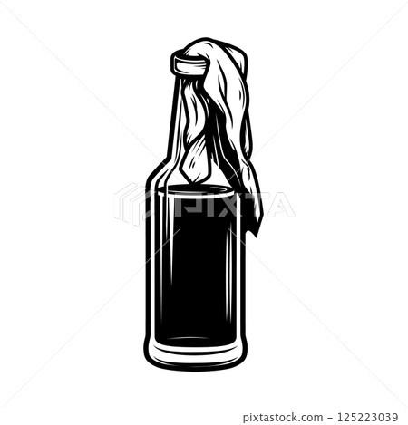 Illustration of Molotov cocktail isolated on white background. Design element for logo, label, sign, poster, menu. Vector illustration 125223039