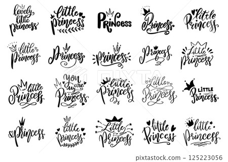Little princess. Lettering phrase. For decoration, greeting card, banner, poster 125223056