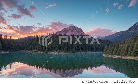 發光在早晨煥發的斯諾伊山 125223490