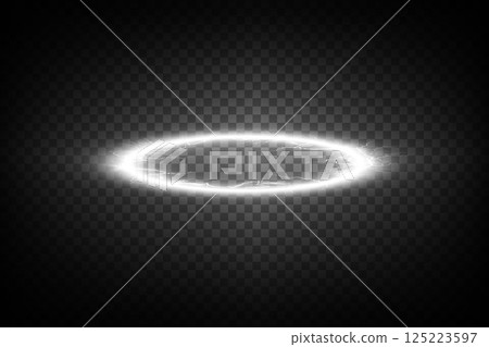 A Glowing Halo Effect Presented on a Dark Background, Perfect for Creative and Artistic Designs and Projects 125223597