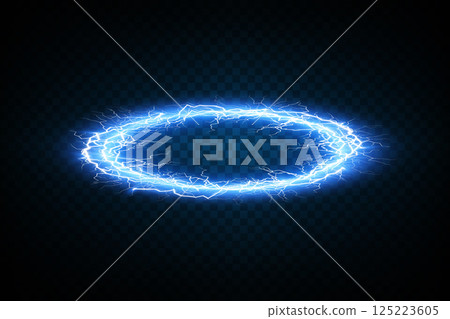 Electric Blue Circle with Sparks A Dynamic Energy Effect Created for Visual Impact in Modern Digital Artwork Electric Blue Circle with Sparks A Dynamic Energy Effect Created for Visual Impact in Modern Digital Artwork 125223605