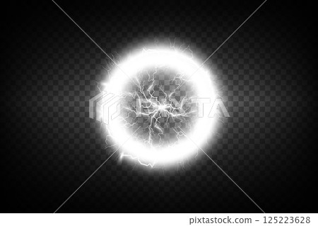 A Glowing Electric Circle featuring Explosive Lightning Effects that captivate the viewers imagination 125223628