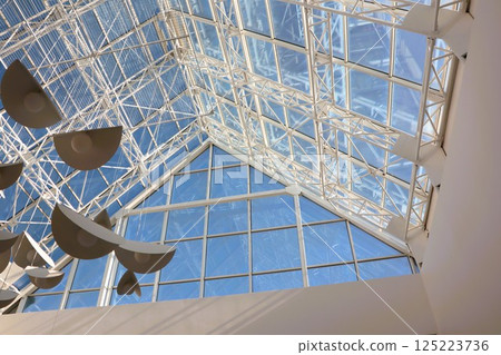 The design of Modern Architecture features a stunning Glass Roof along with an Art Installation The design of Modern Architecture features a stunning Glass Roof along with an Art Installation 125223736