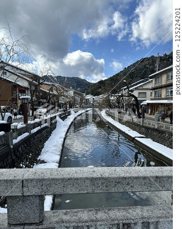 A hot spring town on a snowy morning A hot spring town on a snowy morning 125224201