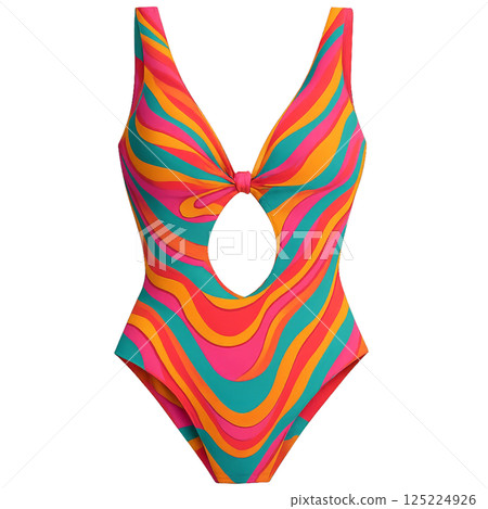 Vibrant Swimsuit Design Featuring Bold Colors and Stylish Cutouts for Summer Fun Vibrant Swimsuit Design Featuring Bold Colors and Stylish Cutouts for Summer Fun 125224926