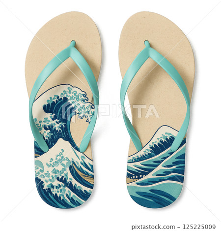 Colorful Flip Flops With Wave Design Perfect for Summer Beach Outings 125225009