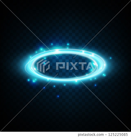 An Enchanting Glowing Circular Portal with Radiant Blue Light Effects for an Artistic Background Design 125225085