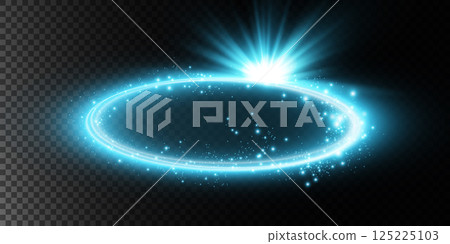 A Beautiful and Glowing Blue Sparkling Circle Effect that Comes with a Stunning Radiant Burst of Vibrant Light and Color 125225103