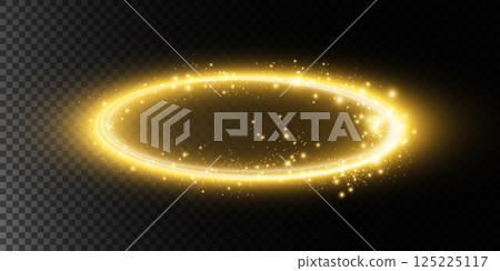 An Enchanting Glowing Golden Magic Circle Adorned with Sparkles and Beautiful Light Effects Surrounding It An Enchanting Glowing Golden Magic Circle Adorned with Sparkles and Beautiful Light Effects Surrounding It 125225117