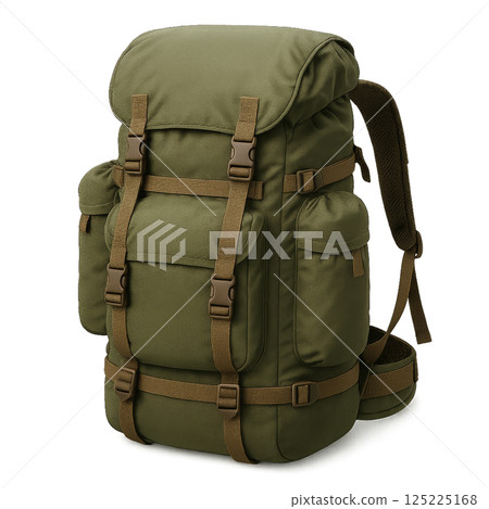 Rugged Outdoor Backpack Designed for Hiking and Camping in Various Terrains 125225168
