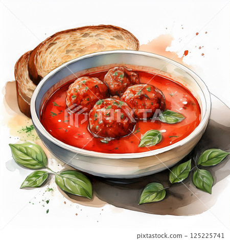 Meatball tomato soup 125225741