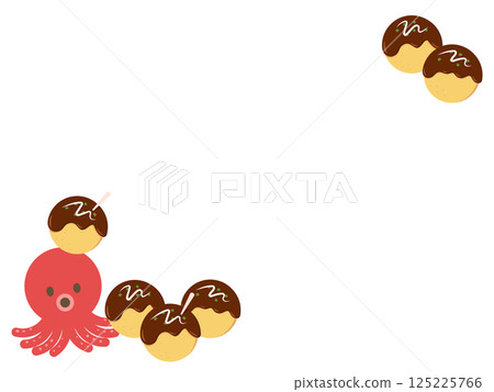 章魚和章魚燒框架 125225766