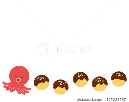 章魚和章魚燒框架 125225767