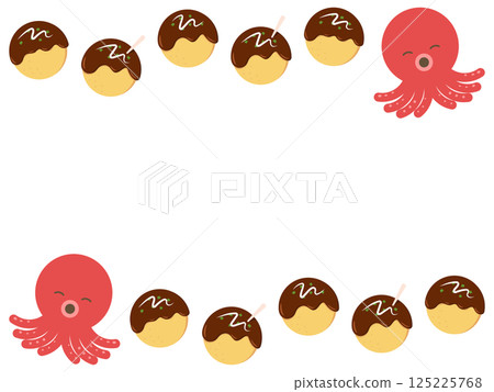 Octopus and takoyaki frame Octopus and takoyaki frame 125225768