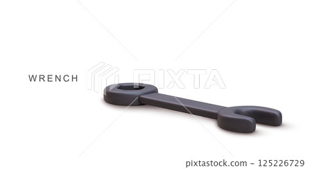 Wrench Tool For Repair, Construction, Mechanical Work, And DIY Projects, Metal Spanner Isolated On White Background, Vector Illustration. Wrench Tool For Repair, Construction, Mechanical Work, And DIY Projects, Metal Spanner Isolated On White Background, Vector Illustration. 125226729