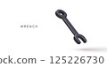 Wrench Tool 3D Icon, Minimal Cartoon Illustration Of Metal Spanner For DIY, Repair, Mechanical Work, Industrial Maintenance And Construction Projects, Isolated Vector Illustration. 125226730