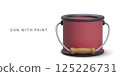 Paint Can For Renovation, DIY, Home Repair, And Interior Decoration, Red Bucket With Handle On White Background, Perfect For Construction Themes, Vector Illustration. 125226731