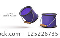 Paint Cans With Purple Liquid, Perfect For DIY Renovation, Decoration Projects, Home Repair, Creative Art Concepts, Clean White Background For Easy Use, Vector Illustration. 125226735