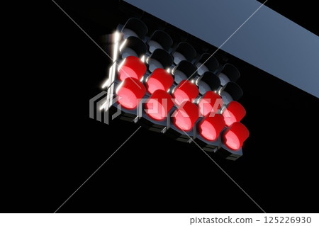 An all-red signal indicates the start of the race 125226930