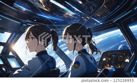 Girl in a spaceship Girl in a spaceship 125226933