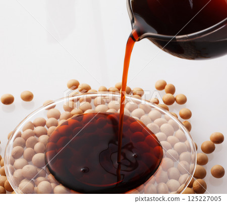 Soy sauce on a white background 125227005